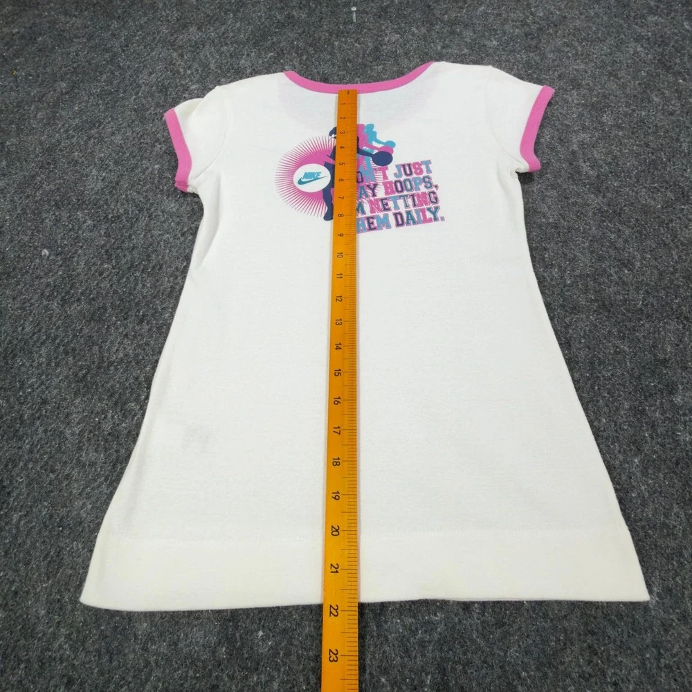 Nike Y2K Ringer Tee Girls XL White Pink Basketball Team 216485 NWT